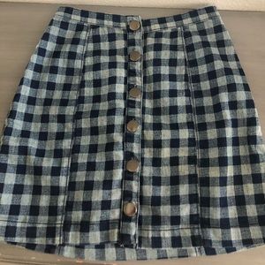 Gingham Print Skirt